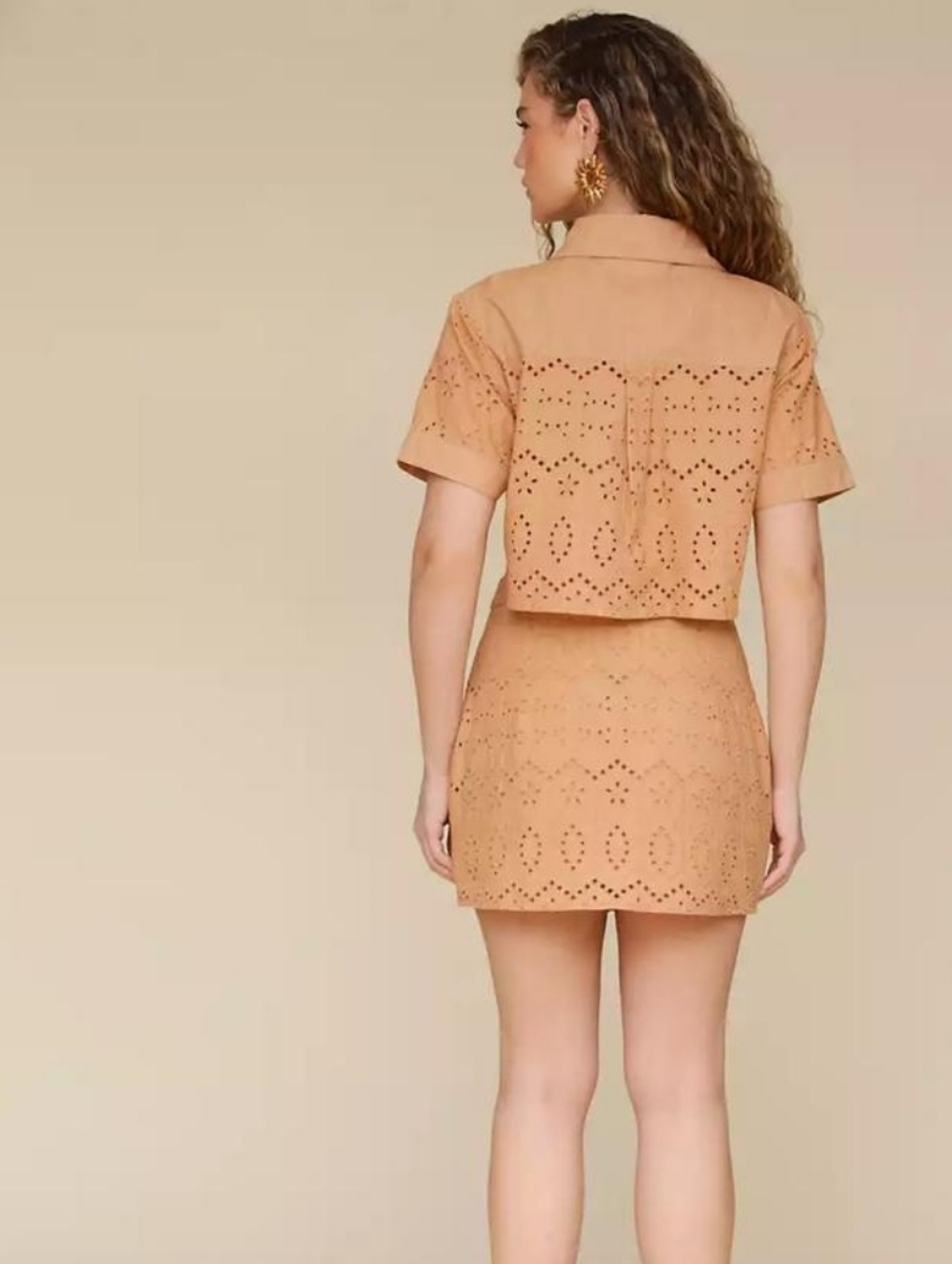$118 Avec Les Filles Eyelet Vlock Boxy Shirt Size Small - Picture 2 of 10